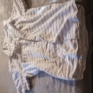 Men's Fall Creek Short Sleeve Button Up Shirt, White And Silver XL